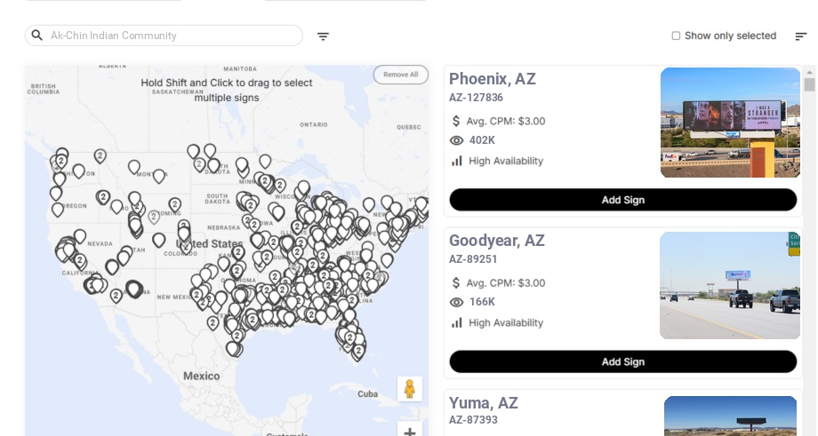 Infographic showing key insights and demographics for Arizona, Ak Chin Indian Community Az