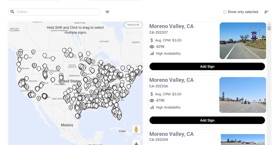 Billboard advertising in Colton Ca, California - Choose your favorite location