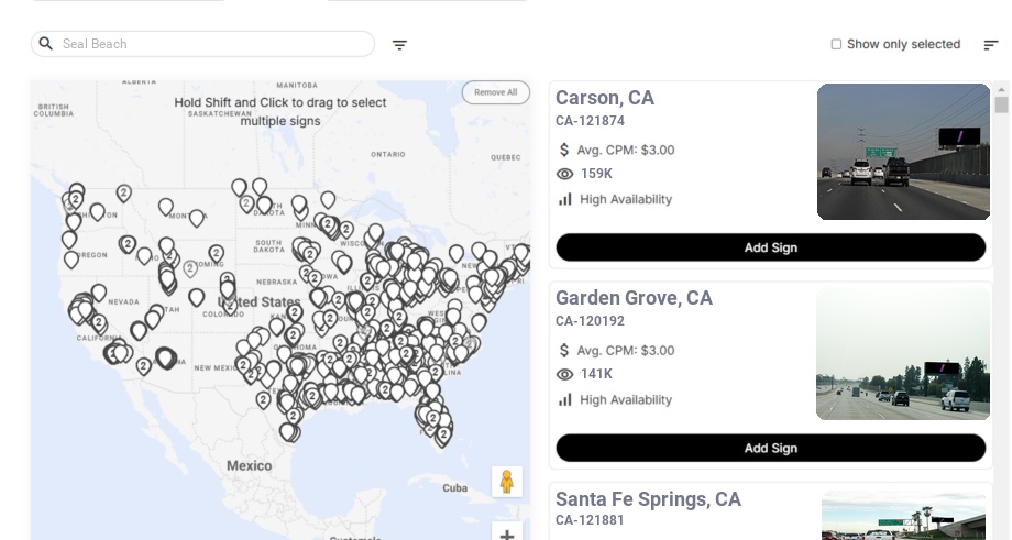 Billboard advertising in Seal Beach Ca, California - Choose your favorite location