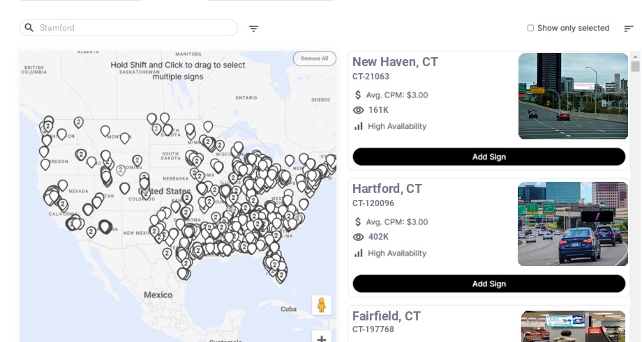 Infographic showing key insights and demographics for Connecticut, Stamford