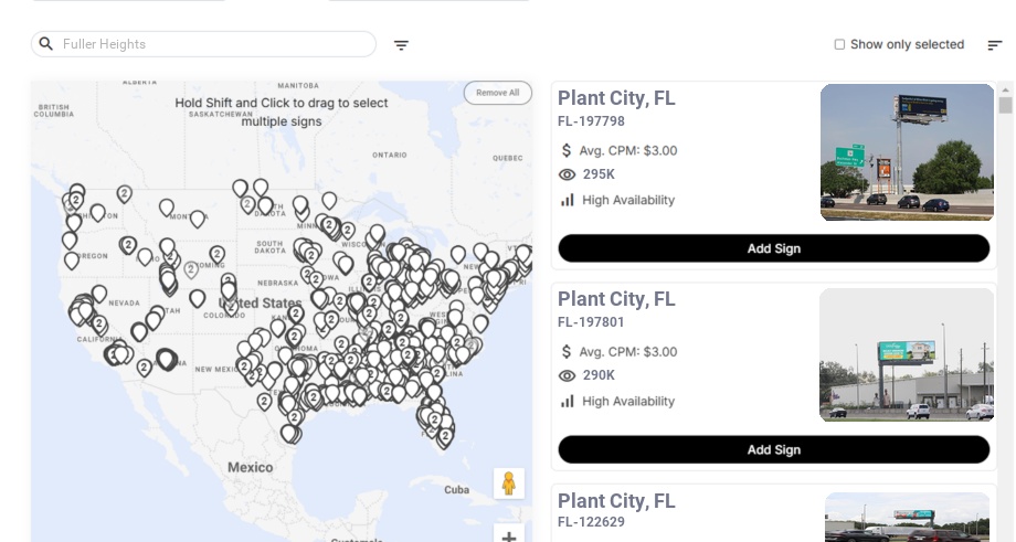 Billboard advertising in Fuller Heights Fl, Florida - Choose your favorite location