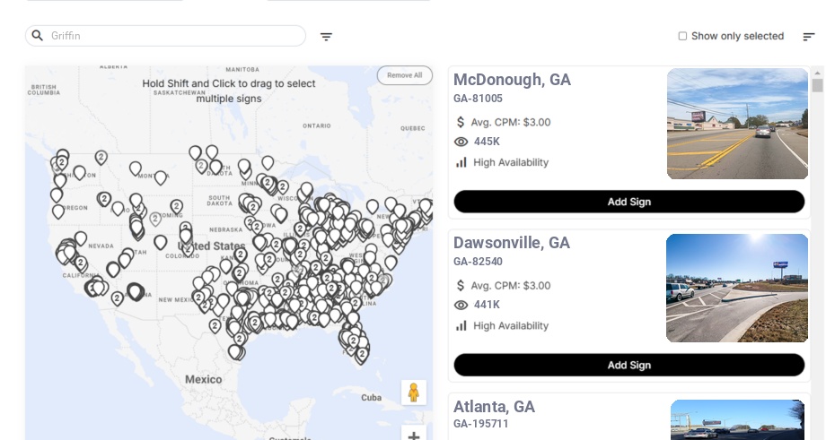 Infographic showing key insights and demographics for Georgia, Griffin Ga