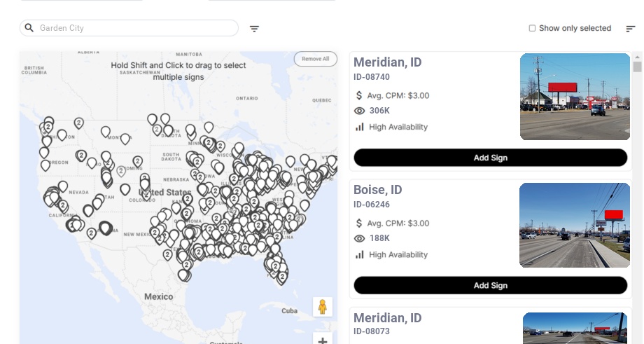 Billboard advertising in Garden City Id, Idaho - Choose your favorite location