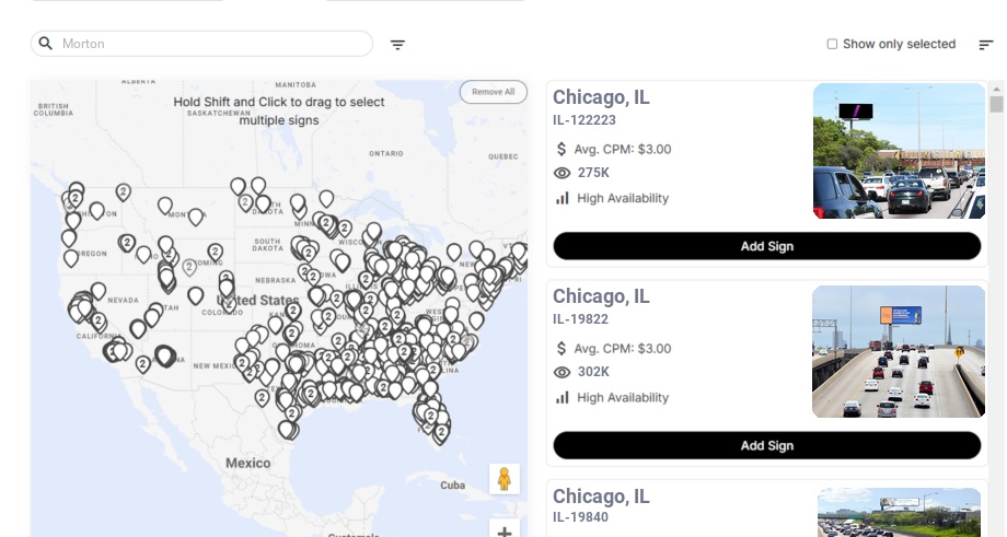 Billboard advertising in Morton Il, Illinois - Choose your favorite location