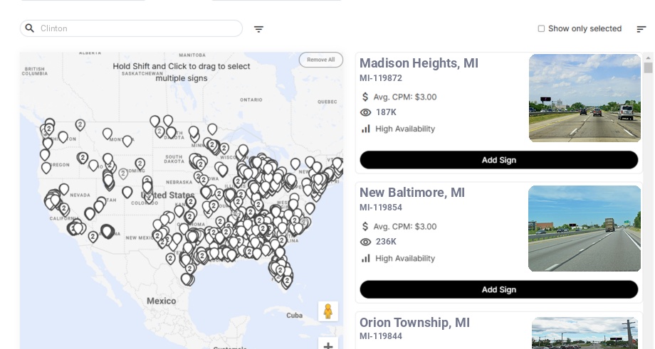 Infographic showing key insights and demographics for Michigan, Clinton Mi