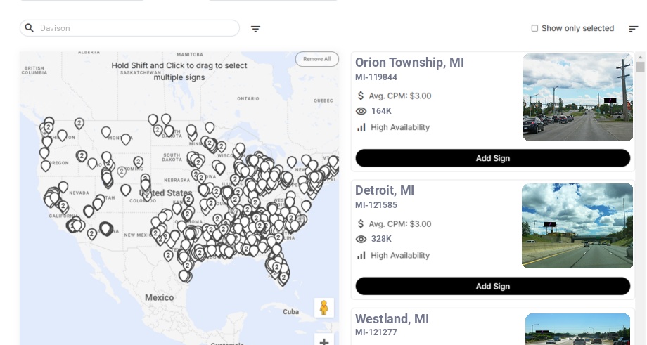 Infographic showing key insights and demographics for Michigan, Davison Mi
