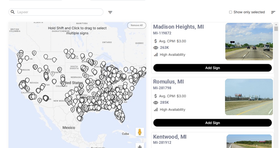 Infographic showing key insights and demographics for Michigan, Lapeer Mi