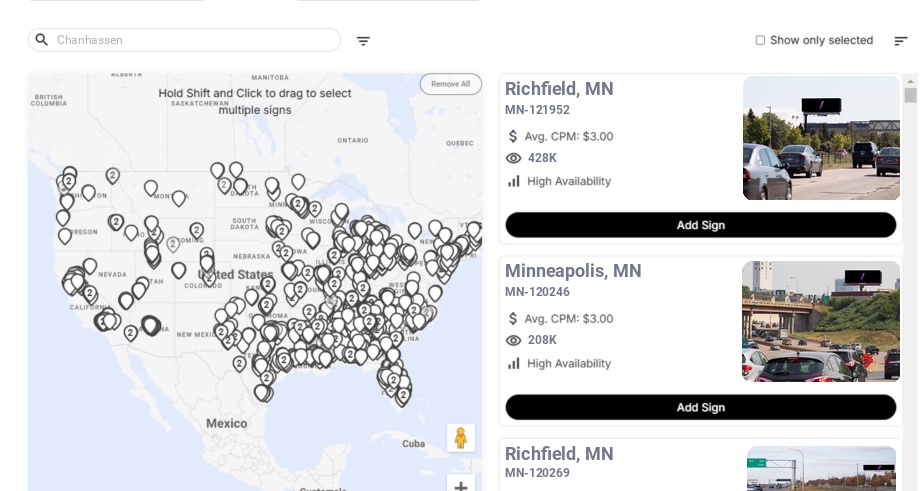 Billboard advertising in Chanhassen Mn, Minnesota - Choose your favorite location