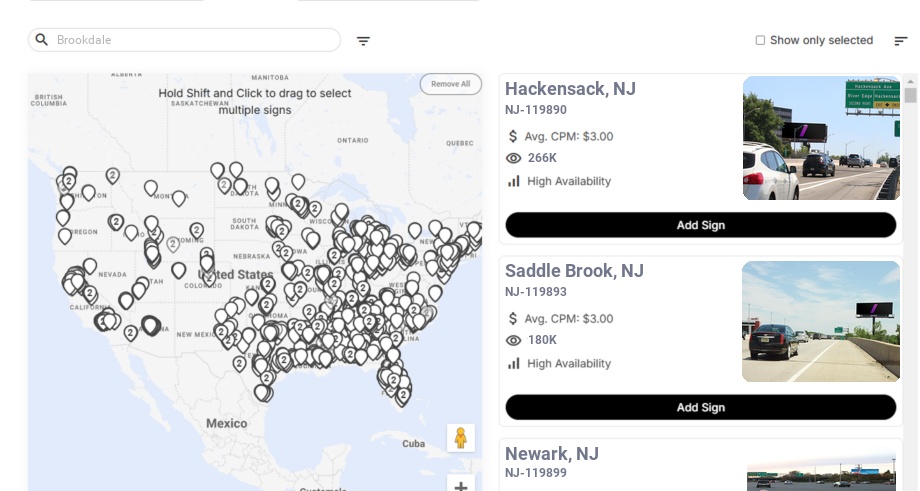 Billboard advertising in Brookdale Nj, New Jersey - Choose your favorite location