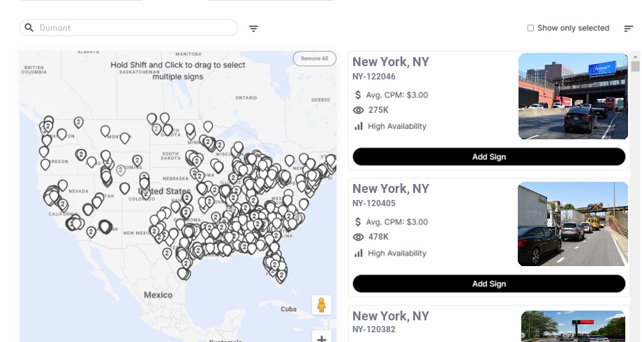 Billboard advertising in Dumont Nj, New Jersey - Choose your favorite location