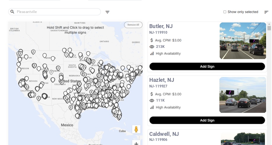 Billboard advertising in Pleasantville Nj, New Jersey - Choose your favorite location