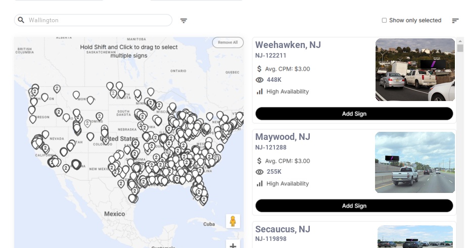 Billboard advertising in Wallington Nj, New Jersey - Choose your favorite location