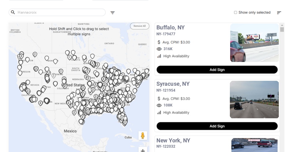 Billboard advertising in Hannacroix Ny, New York - Choose your favorite location