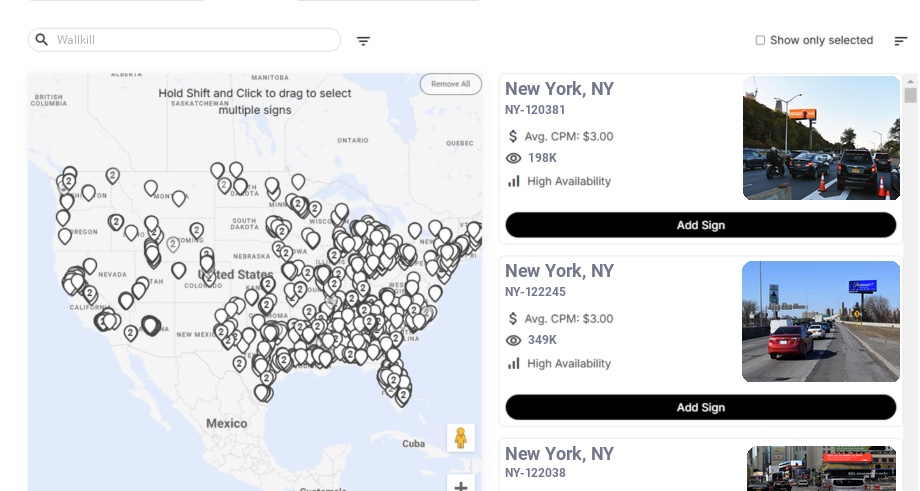 Billboard advertising in Wallkill Ny, New York - Choose your favorite location