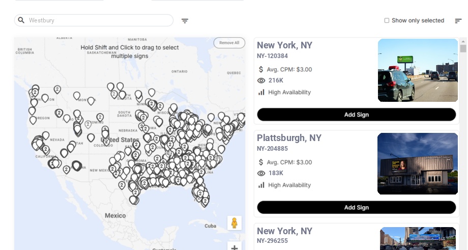 Infographic showing key insights and demographics for New York, Westbury
