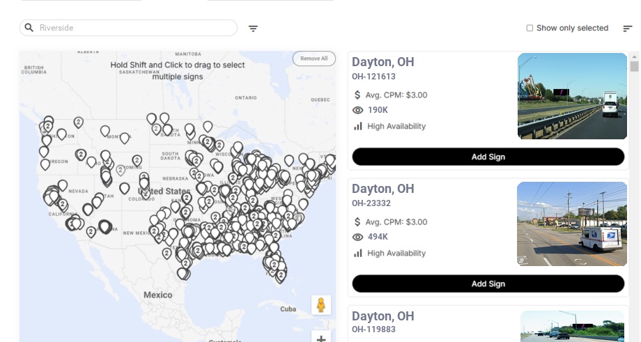 Billboard advertising in Riverside Oh, Ohio - Choose your favorite location