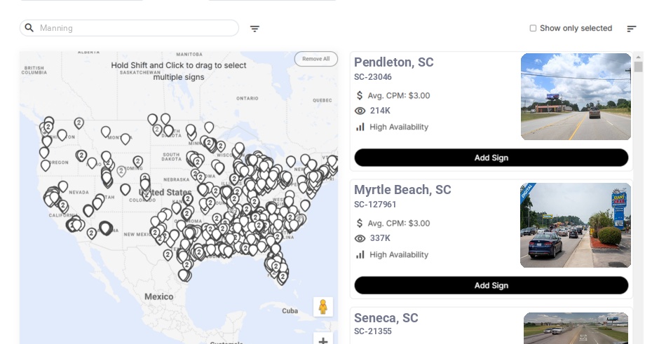 Infographic showing key insights and demographics for South Carolina, Manning Sc