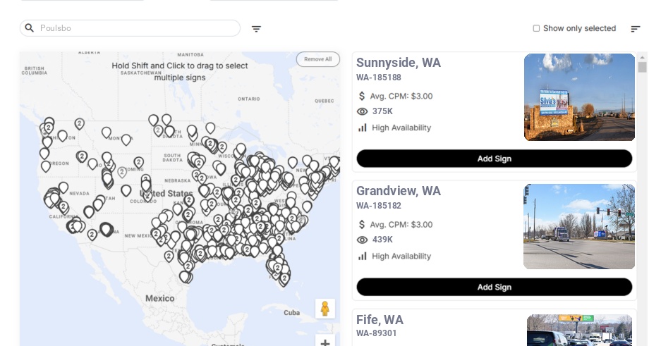 Infographic showing key insights and demographics for Washington, Poulsbo Wa