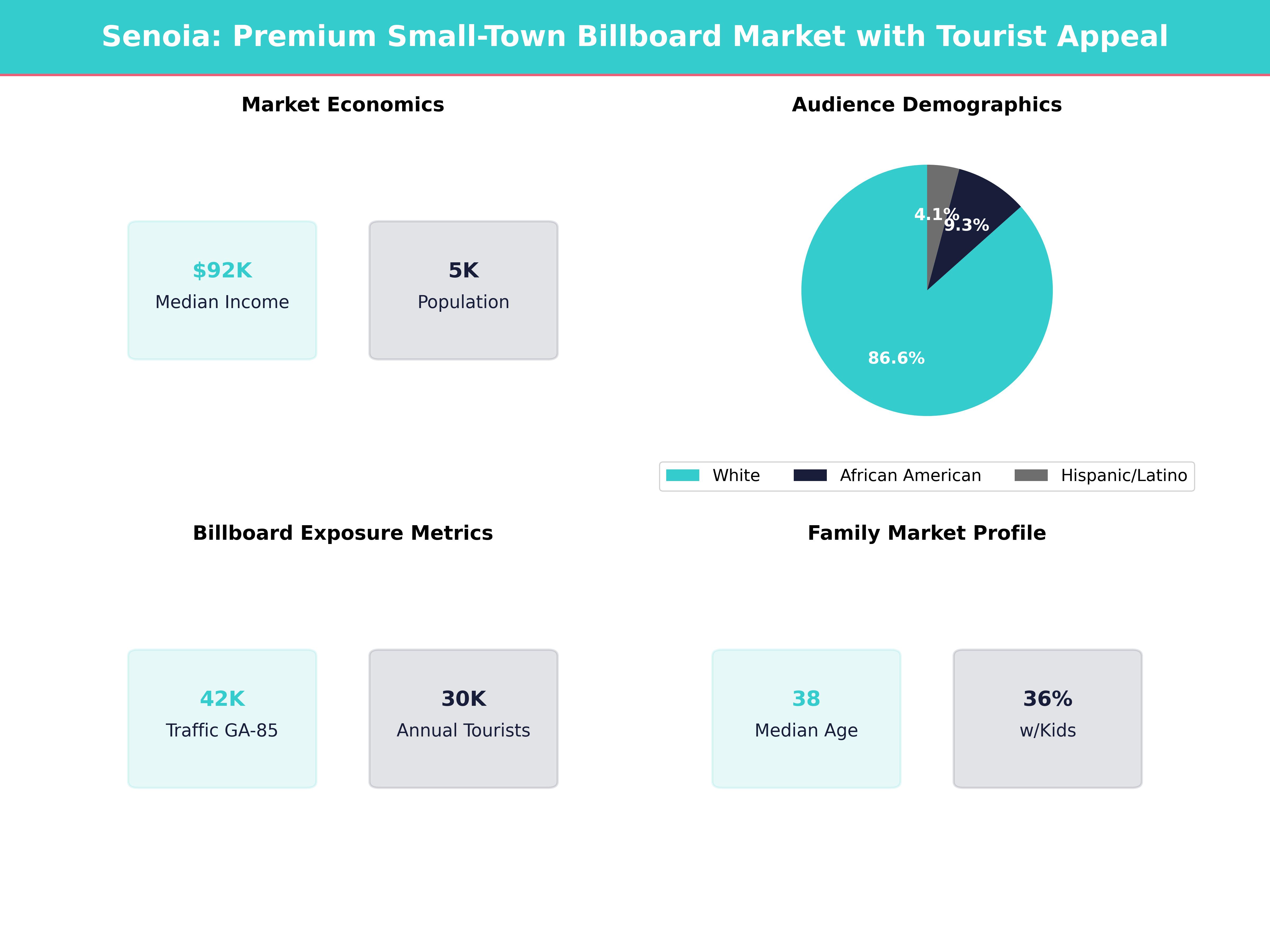Infographic showing key insights and demographics for Georgia, Senoia