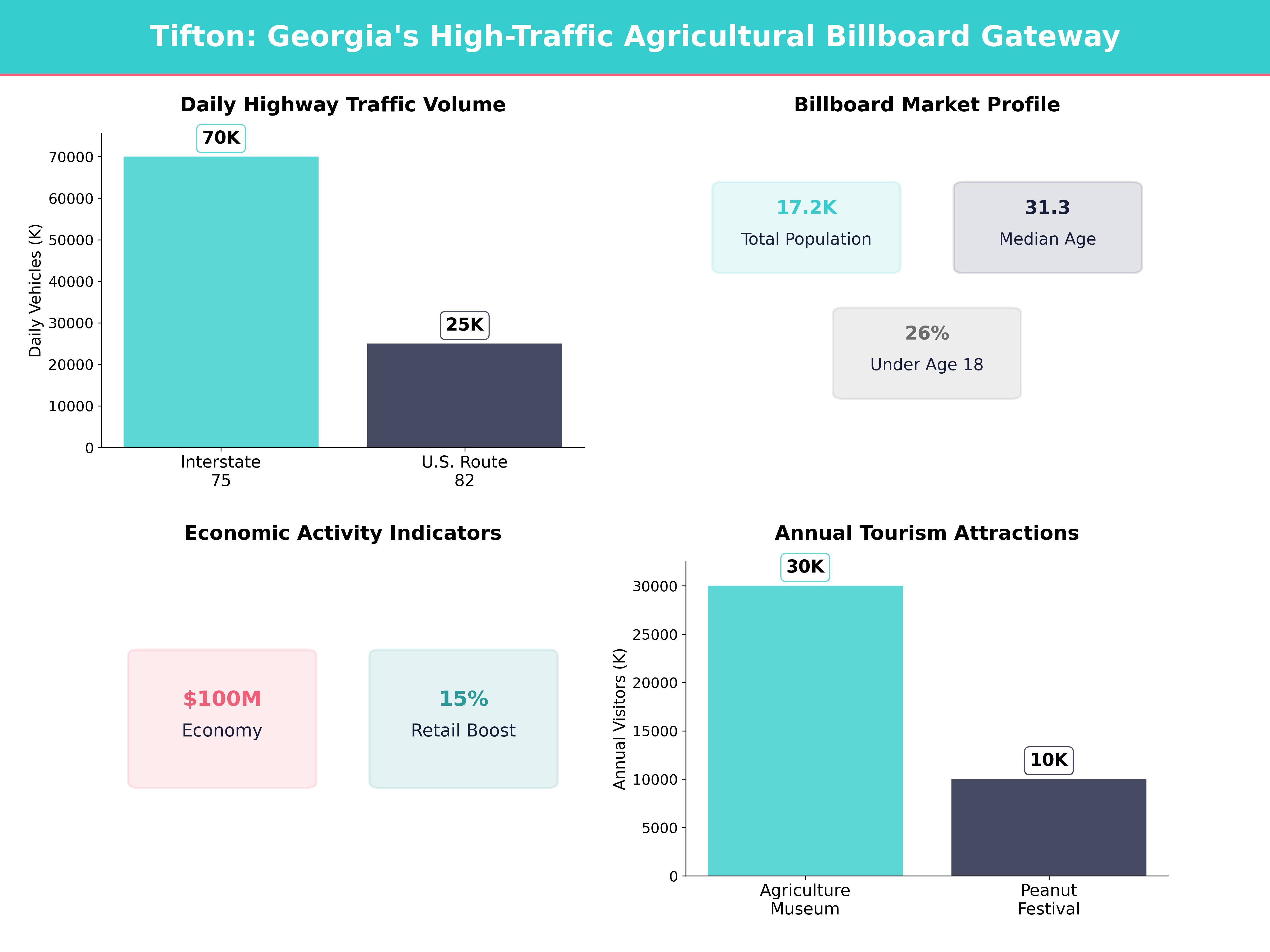 Infographic showing key insights and demographics for Georgia, Tifton