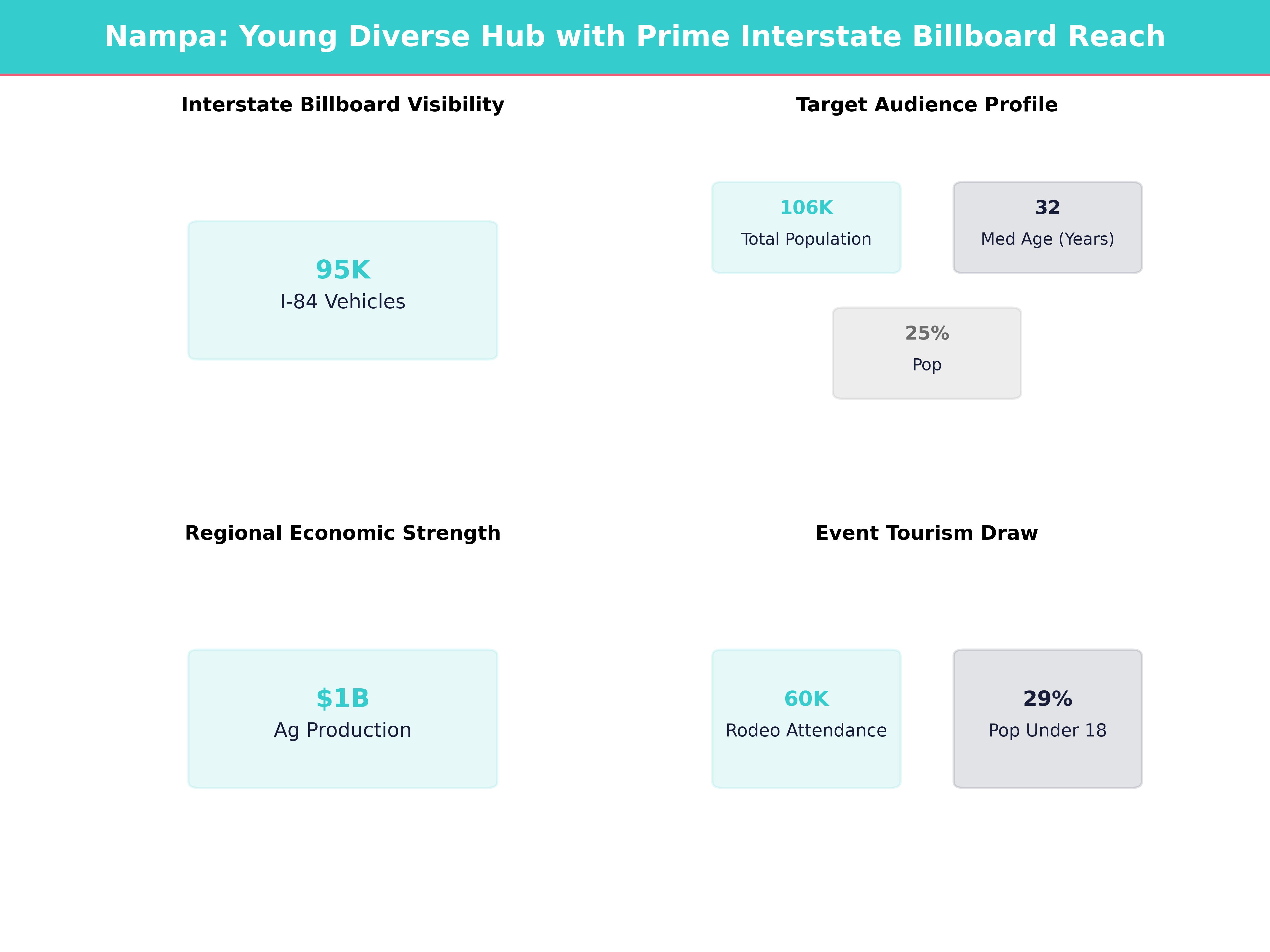 Infographic showing key insights and demographics for Idaho, Nampa