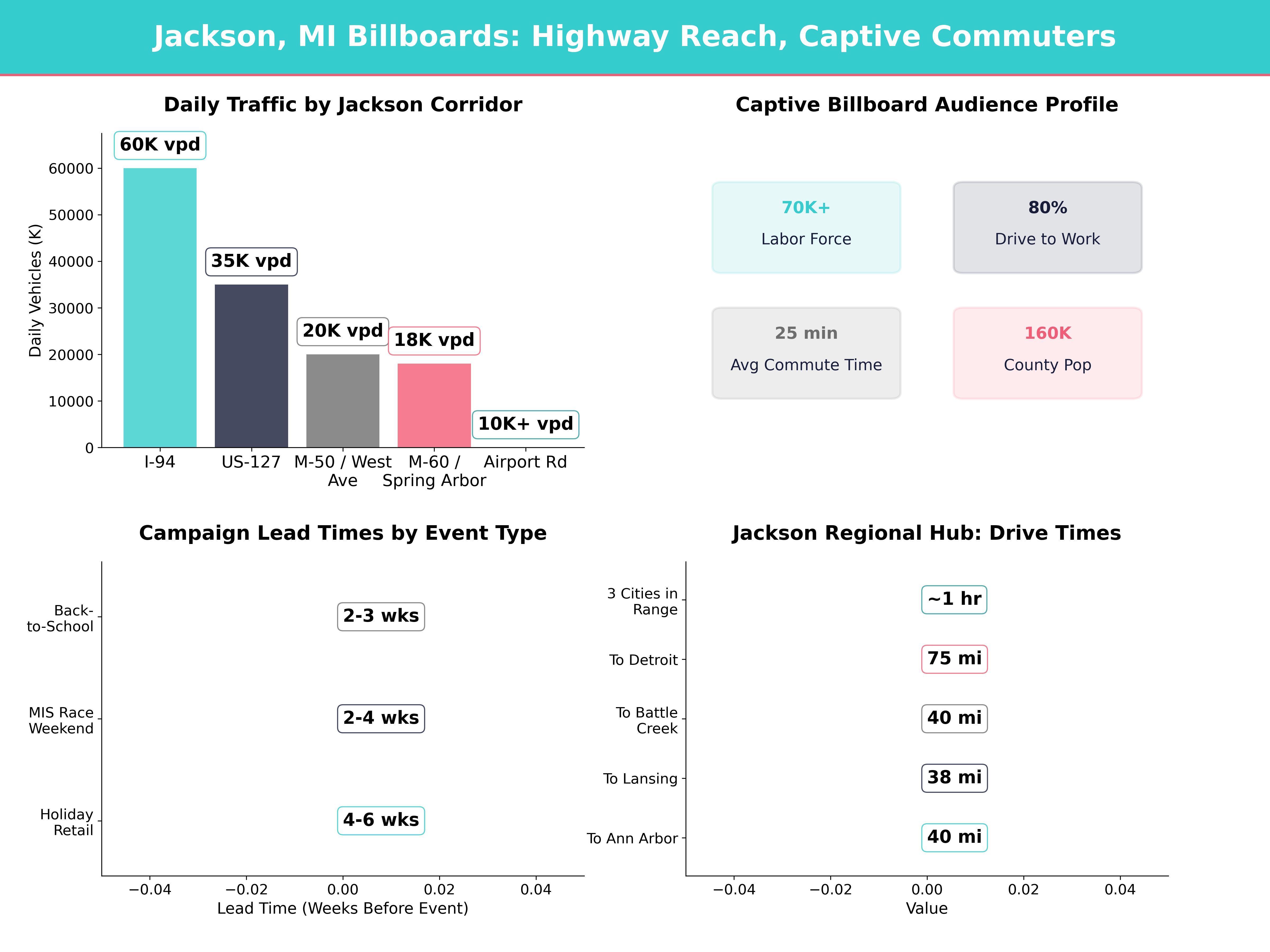 Infographic showing key insights and demographics for Michigan, Jackson Mi