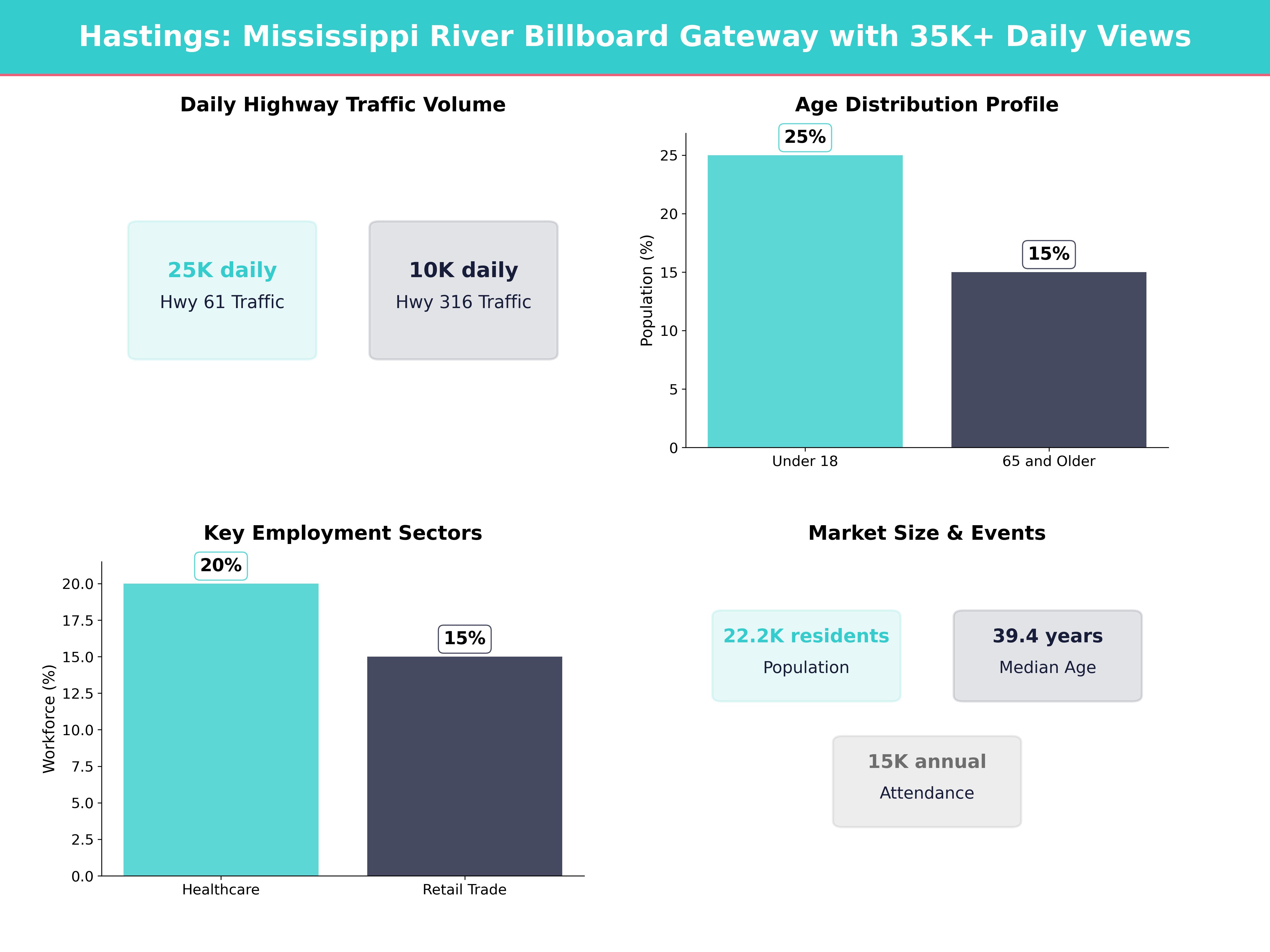 Infographic showing key insights and demographics for Minnesota, Hastings