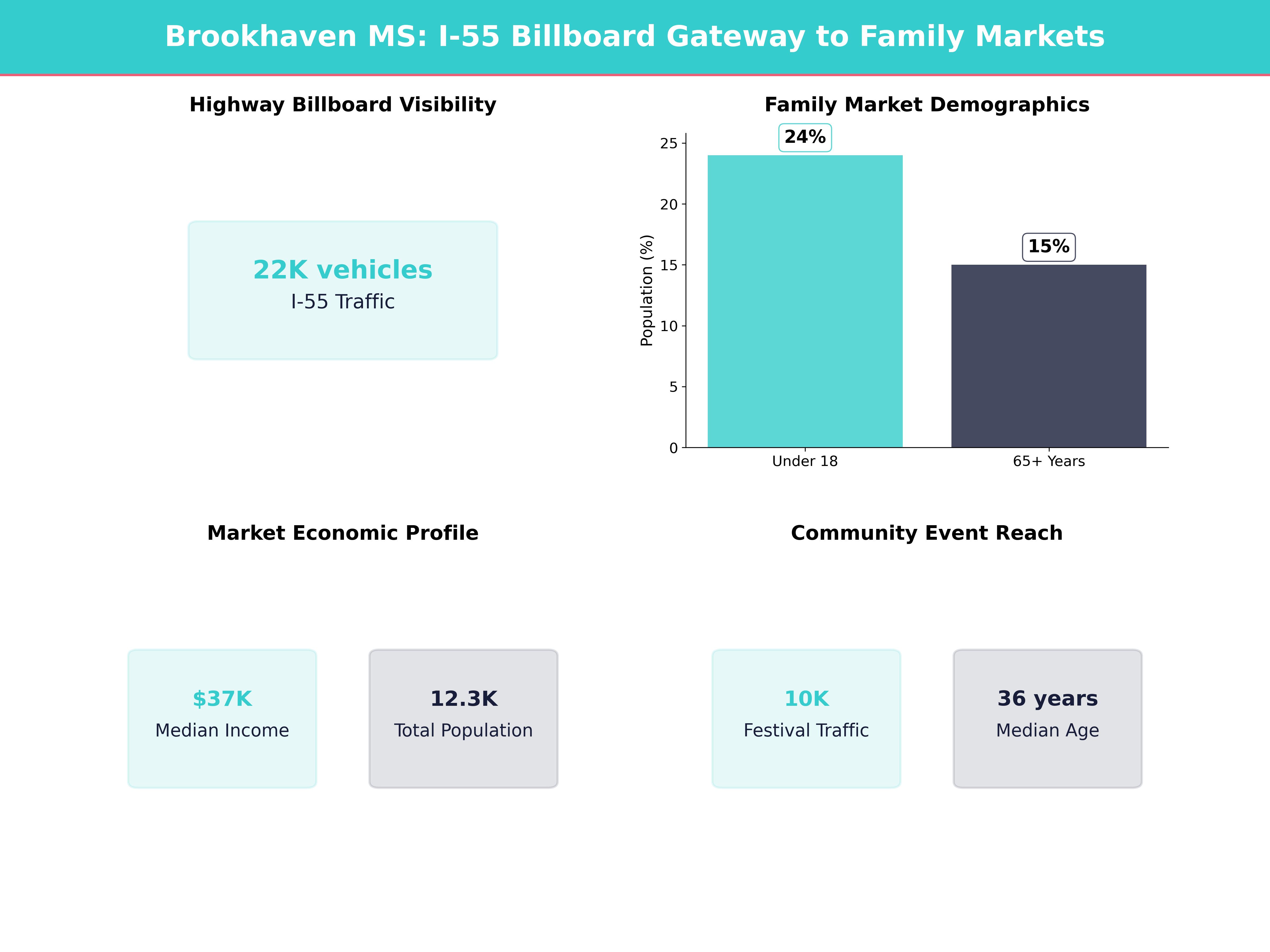 Infographic showing key insights and demographics for Mississippi, Brookhaven