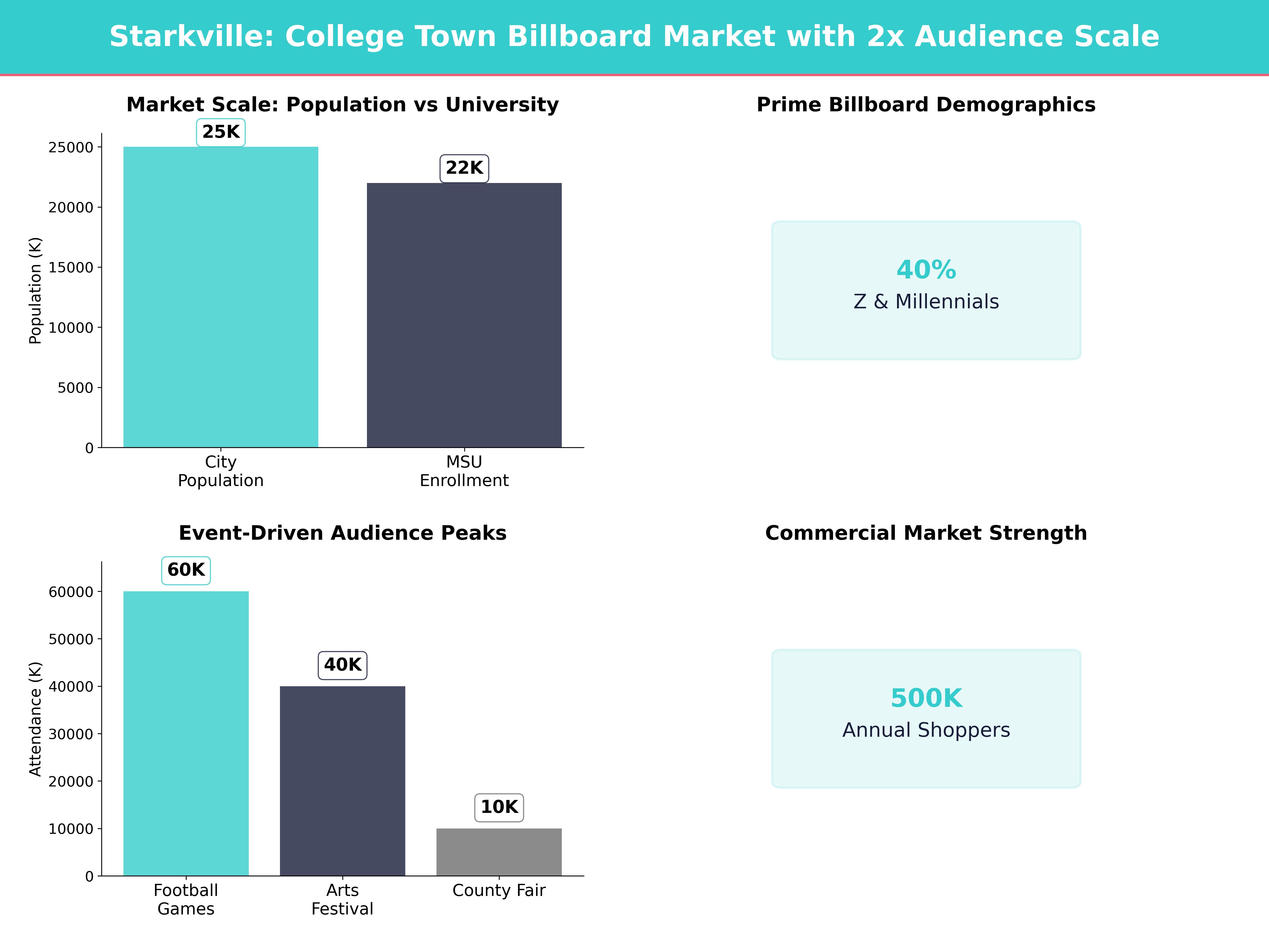 Infographic showing key insights and demographics for Mississippi, Starkville