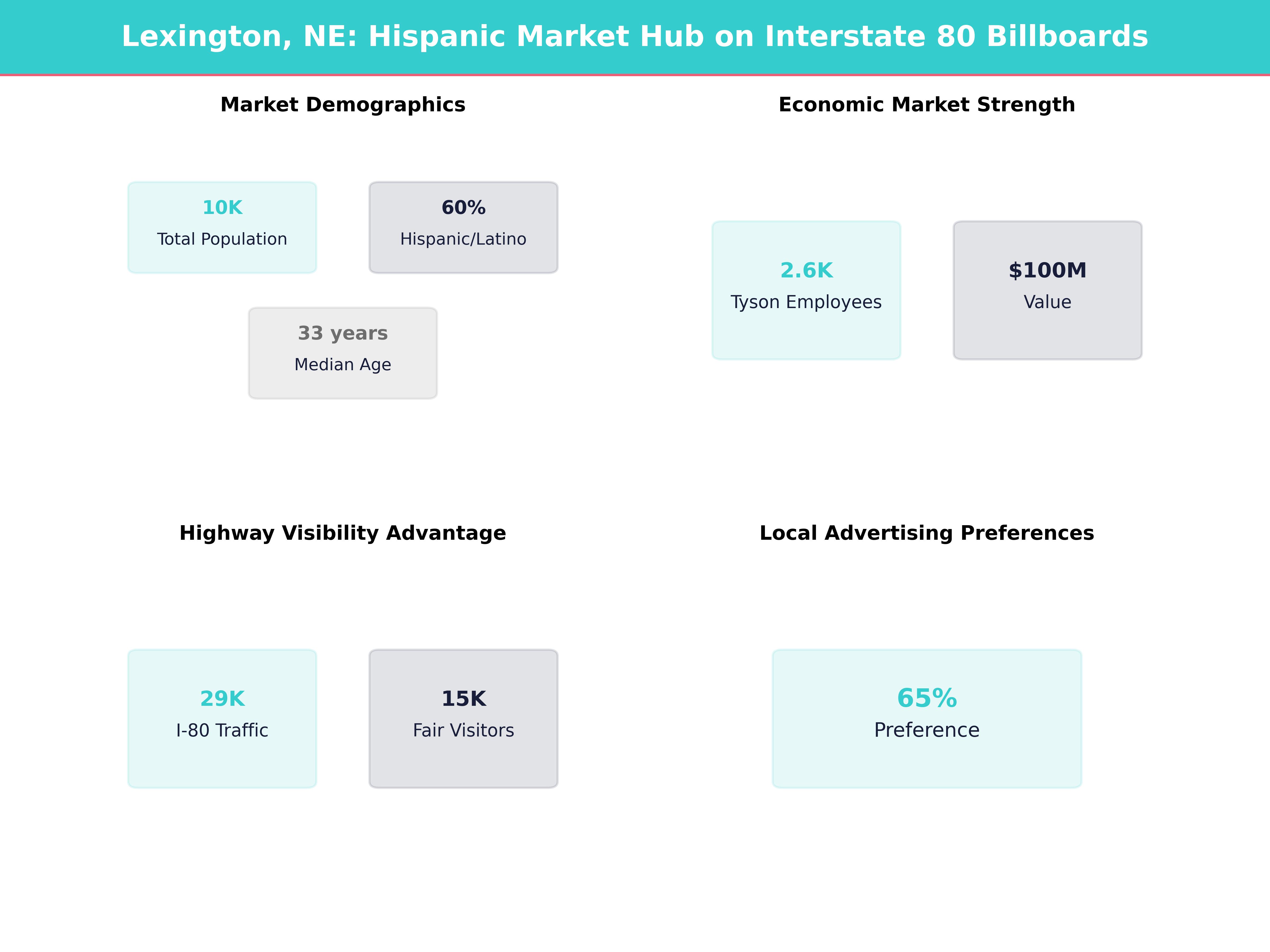 Infographic showing key insights and demographics for Nebraska, Lexington