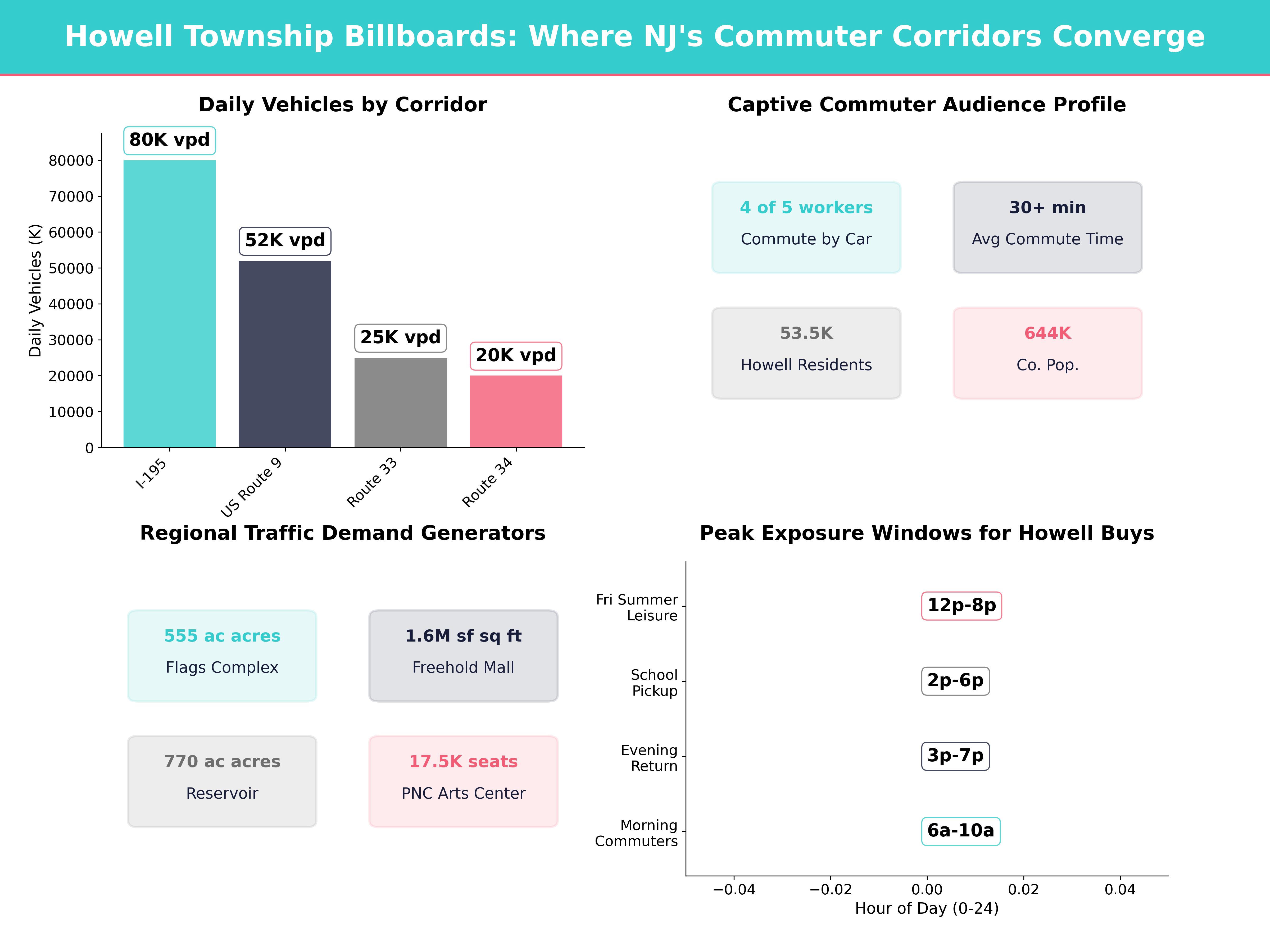 Infographic showing key insights and demographics for New Jersey, Howell Township Nj