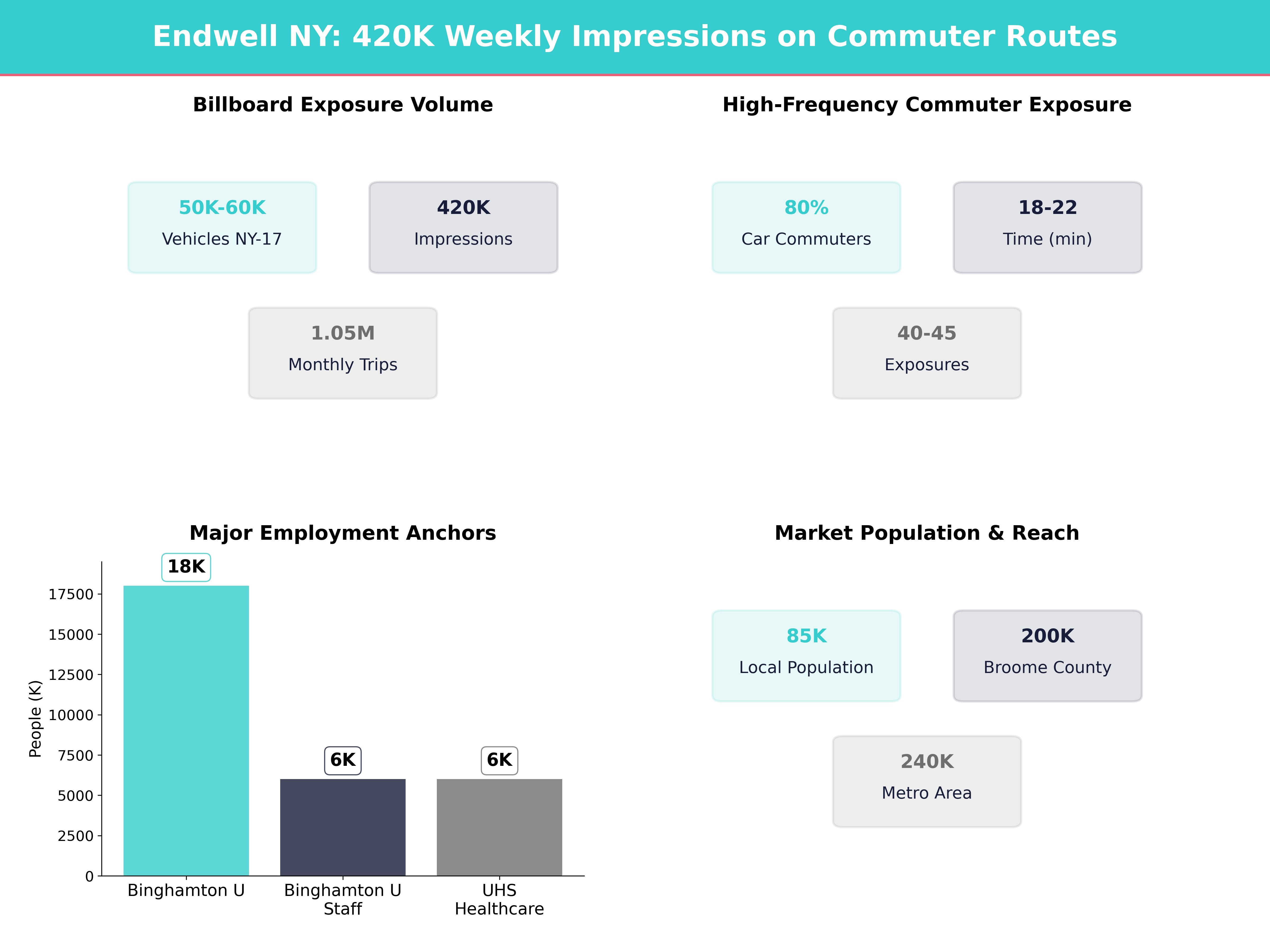 Infographic showing key insights and demographics for New York, Endwell