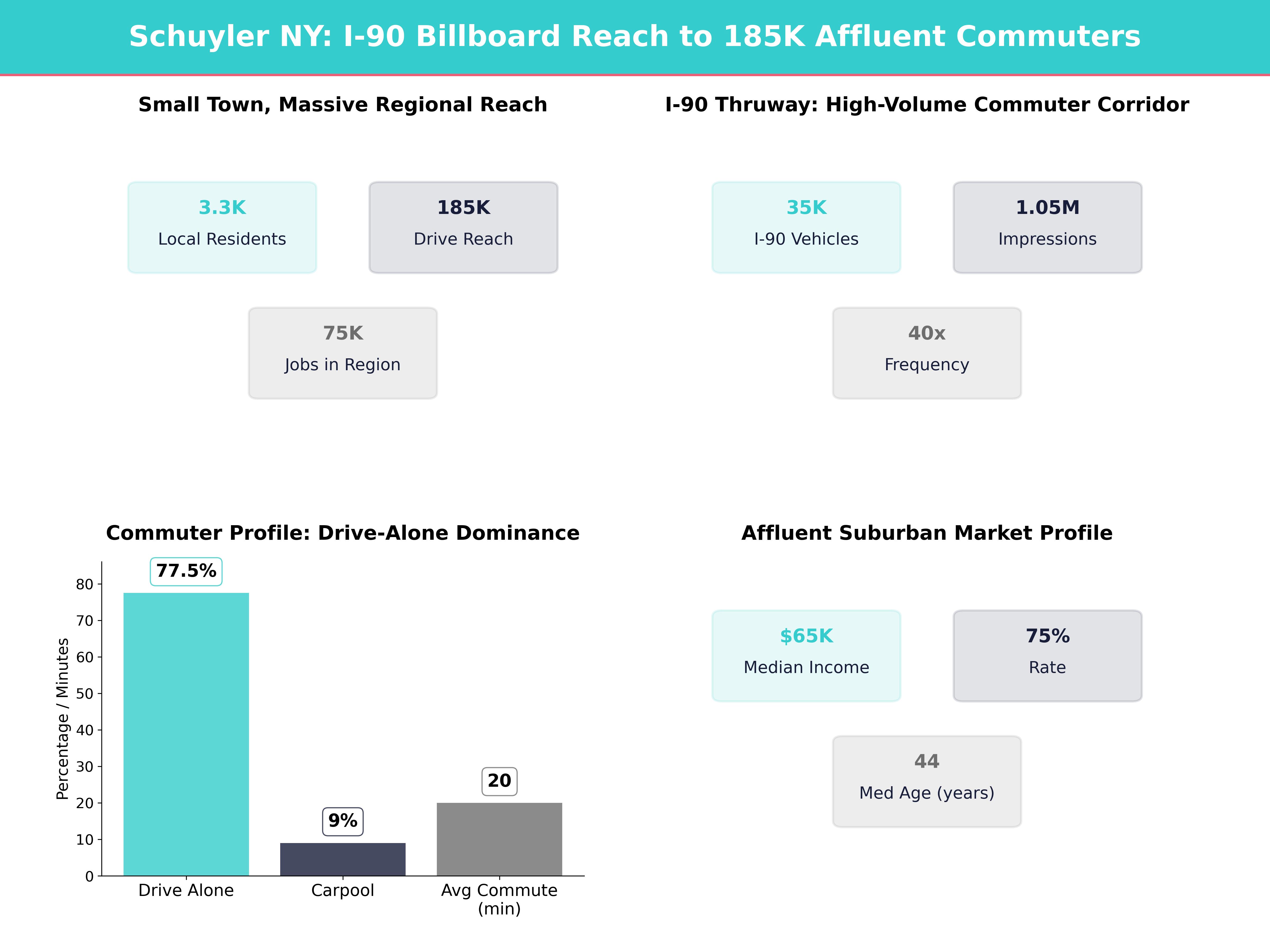 Infographic showing key insights and demographics for New York, Town Of Schuyler