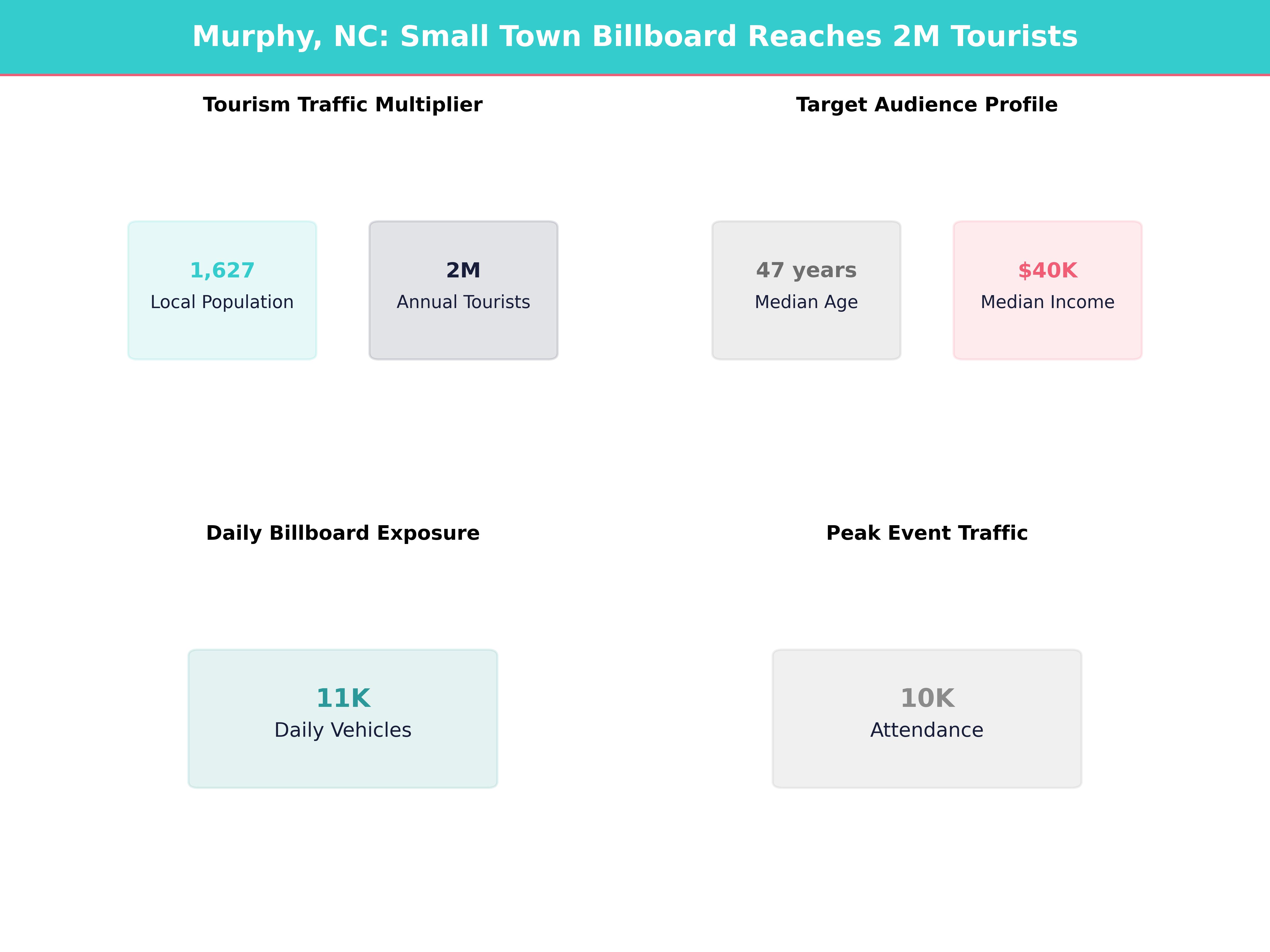 Infographic showing key insights and demographics for North Carolina, Murphy