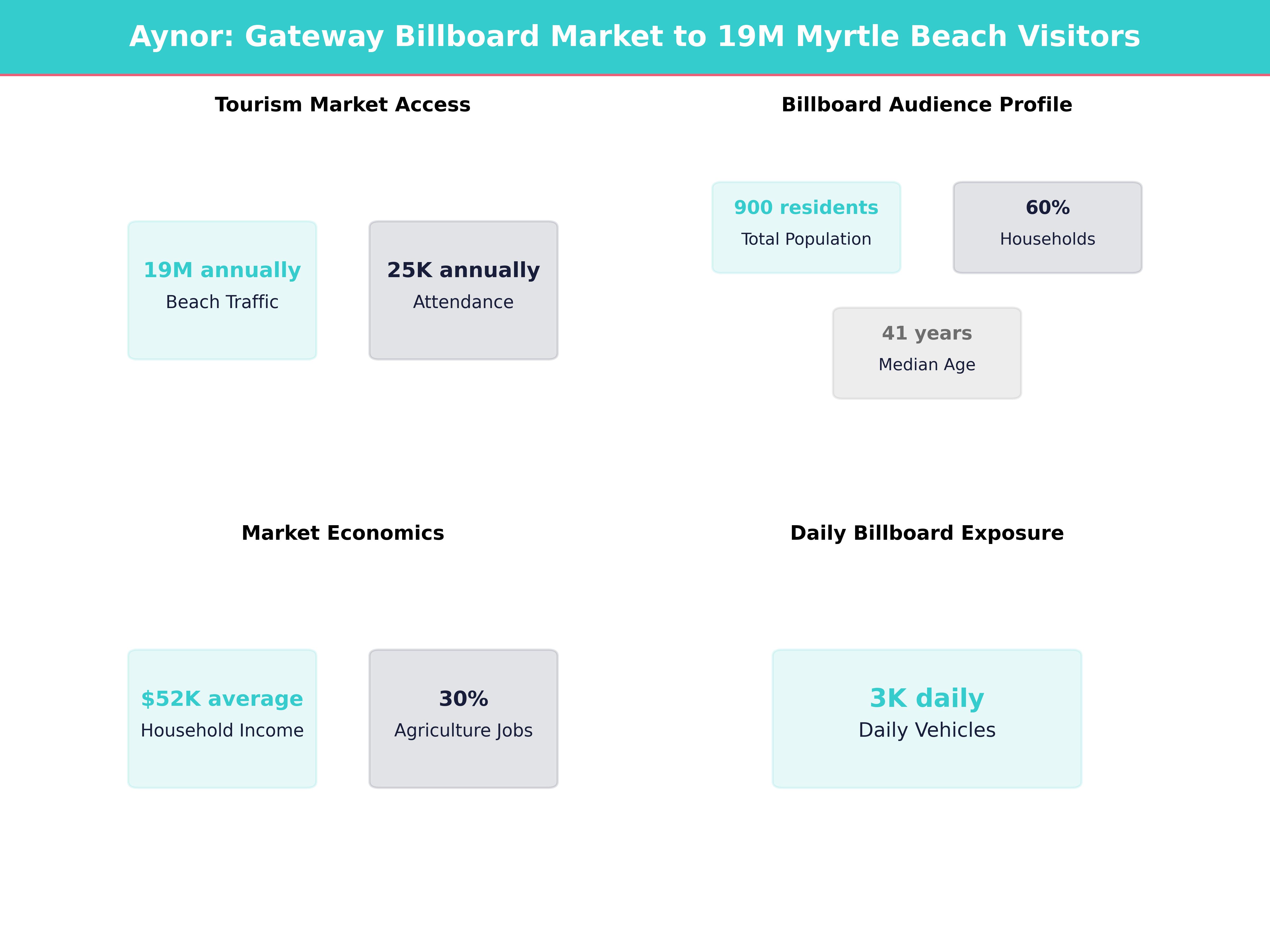 Infographic showing key insights and demographics for South Carolina, Aynor