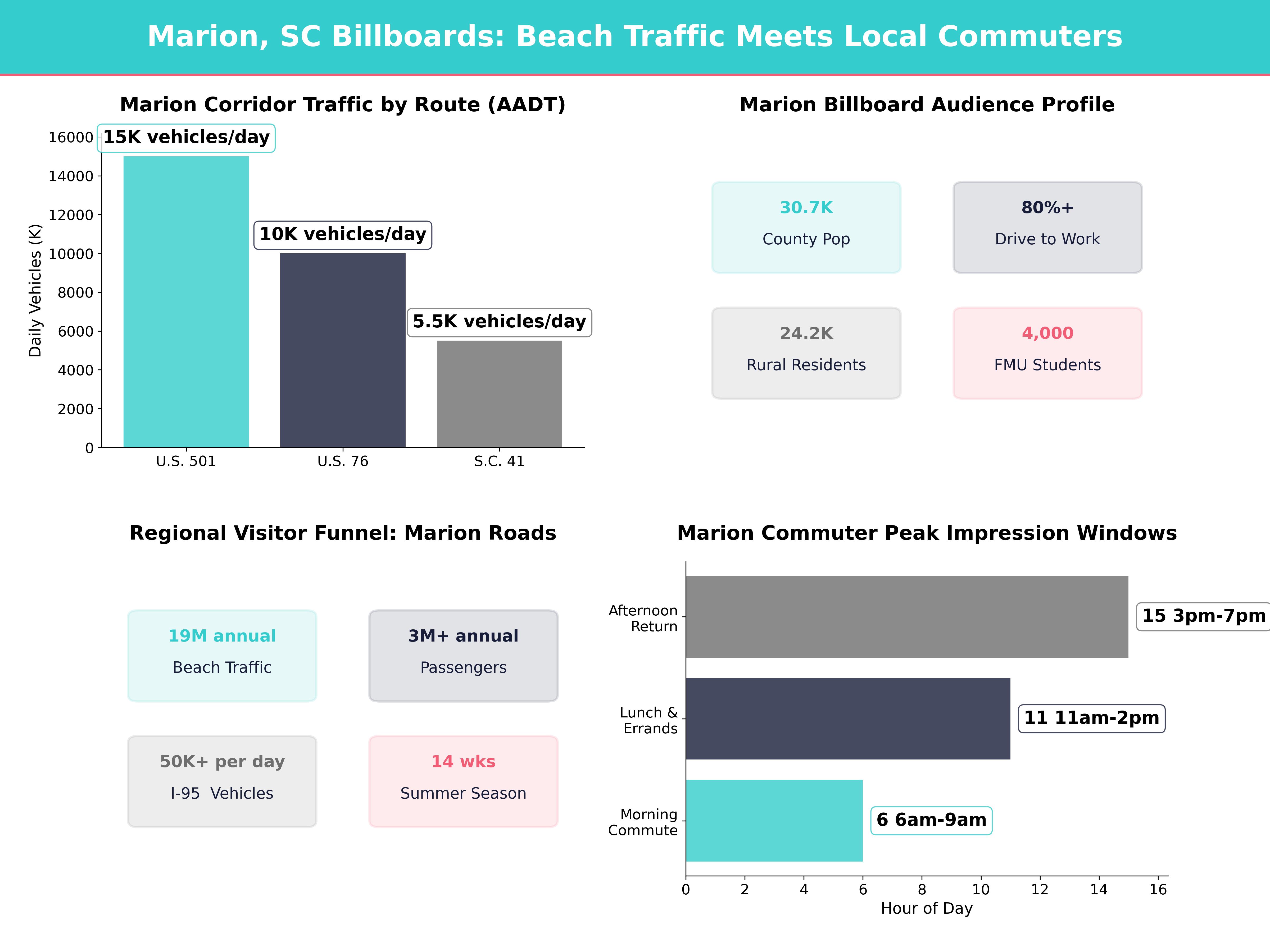 Infographic showing key insights and demographics for South Carolina, Marion Sc