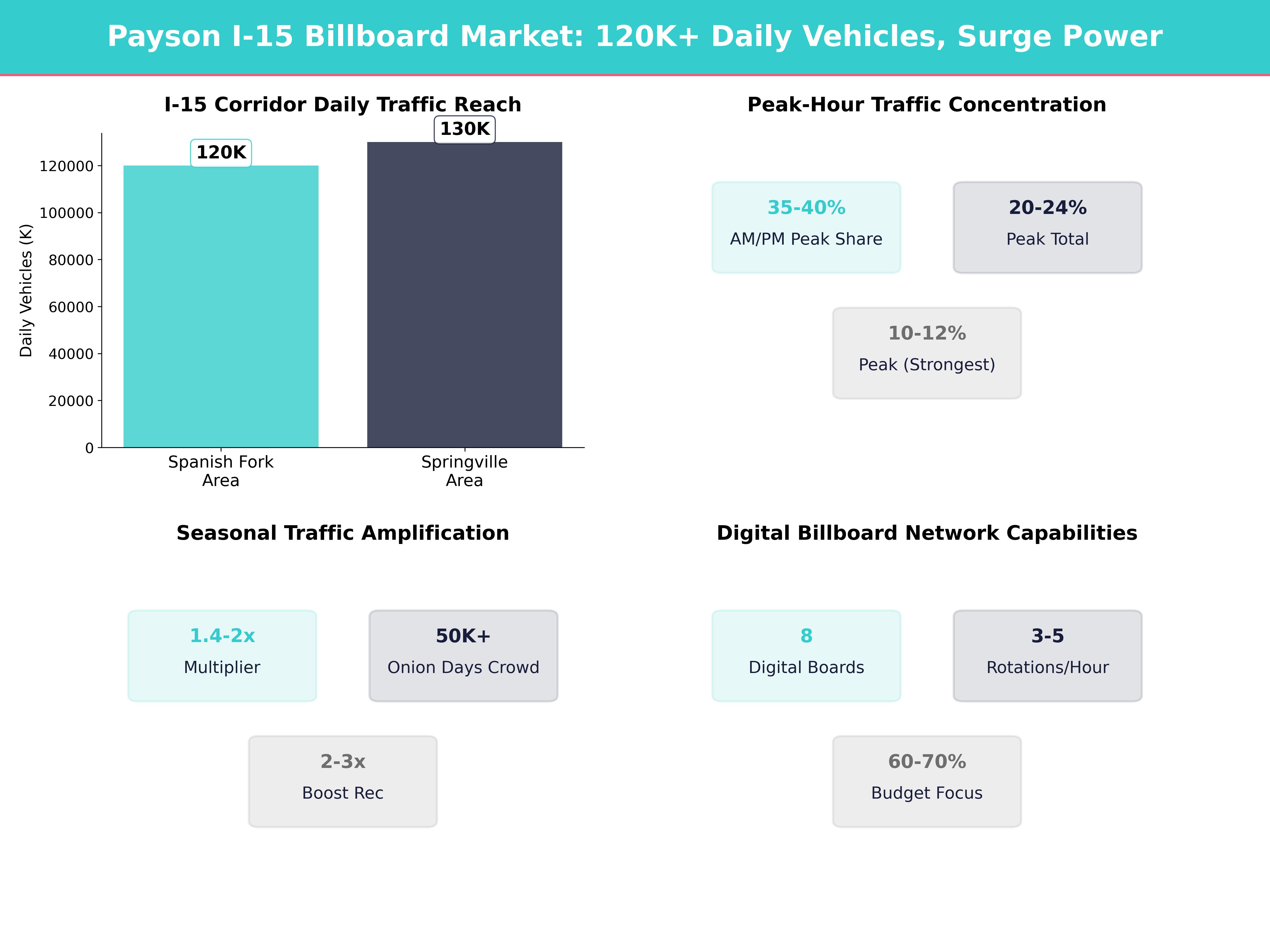 Infographic showing key insights and demographics for Utah, Payson