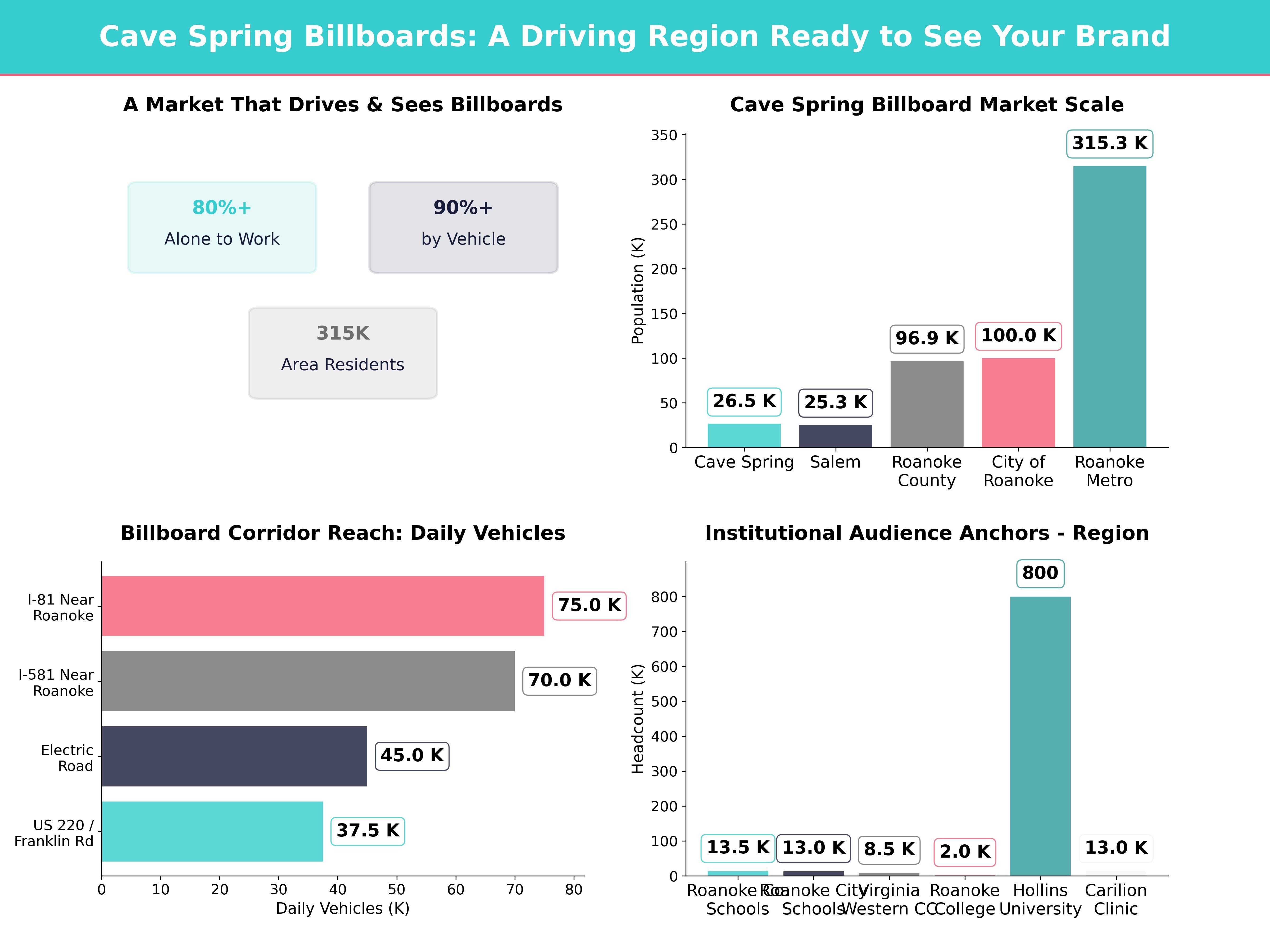 Infographic showing key insights and demographics for Virginia, Cave Spring Va